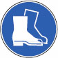 Gebotszeichen: Fußschutz benutzen!