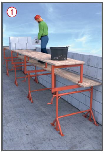 Bockgerüst mit verschiedenen Ebenen