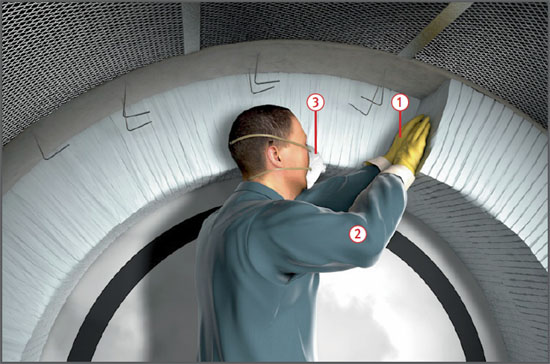 Arbeiten mit Keramikfaserprodukten