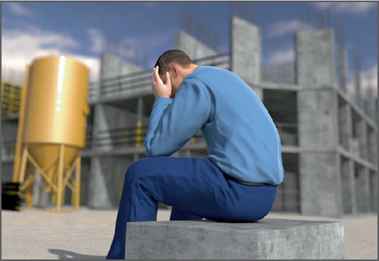 Mann schlägt Hände über Kopf zusammen