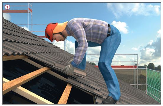 Verlegen von dachziegeln