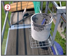 Eimerträger an einem Gerüst