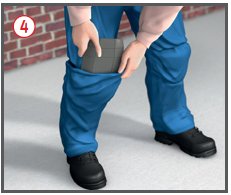 Einfügen eines Knieschutzes in die Arbeitshose