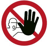 Abb. 4 Beispiel einer notwendigen Kennzeichnung: Sicherheitszeichen D-P006 Zutritt fr Unbefugte verboten