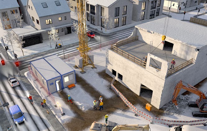 Abb. 1 Baustelleneinrichtung und Baustellenbetrieb