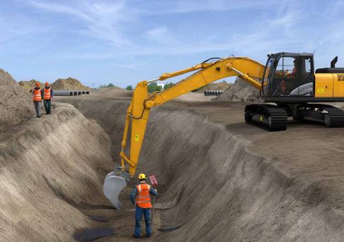 Abb. 104 Schutzstreifen am Baugruben/Grabenrand