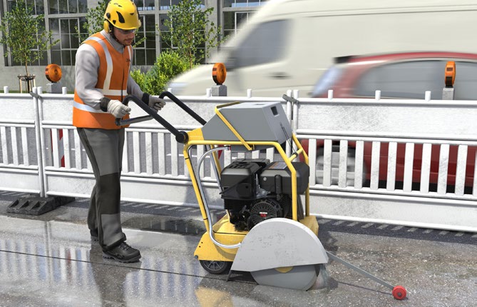 Abb. 12 Staubminimierung durch Nassschneiden