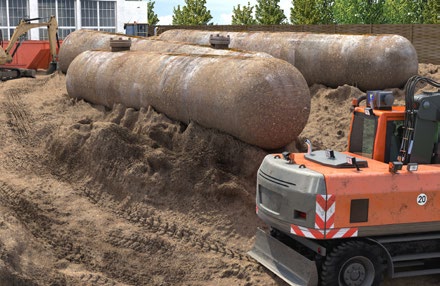 Abb. 16 Erdarbeiten in kontaminierten Bereichen