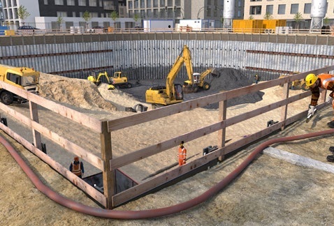 Abb. 2 Dreiteiliger Seitenschutz als Absturzsicherung an Baugruben