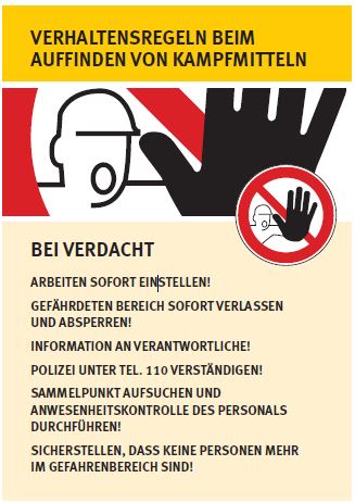 Abb. 22 Verhaltensregeln beim Auffinden von Kampfmitteln