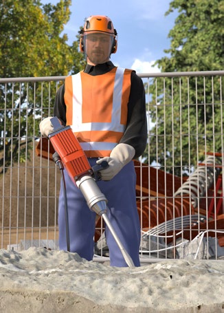 Abb. 44 Persnliche Schutzausrstungen bei Arbeiten mit dem Stemmhammer