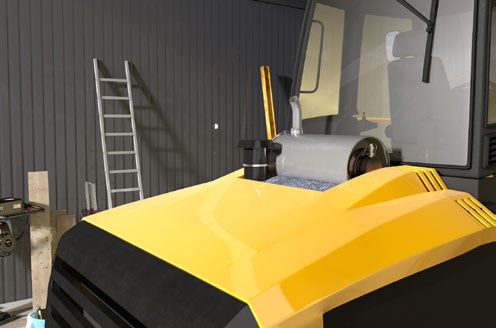 Abb. 92 Radlader mit Dieselpartikelfilter