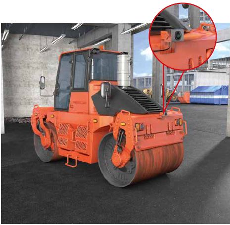 Abb. 96 Sichteinschrnkung durch nachgersteten DPF wird durch technisches Hilfsmittel ausgeglichen, hier durch Kamera-/Monitorsystem.