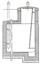 Abbildung: Schacht mit nahezu senkrechtem Steiggang