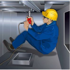 Abb. 14 Arbeiten mit elektrischer Bohrmaschine unter erhhter elektrischer Gefhrdung