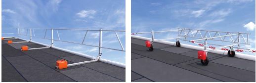 Abb. 99 und 100 Schutzmanahmen gegen Absturz bei Arbeiten an der Dachkante