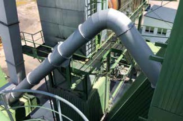 Abb. 62 Expansionsrohr zur Ableitung des Dampfstoes vom Mischer zur Entstaubungsanlage.