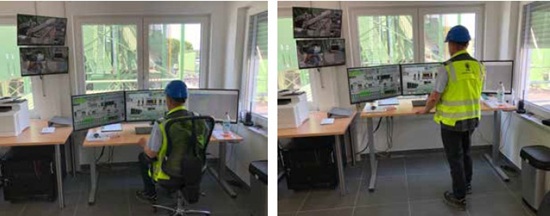 Abb. 63 und 63a Moderner Steuerstand im Asphaltmischwerk mit hhenverstellbarem Tisch