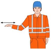 Handzeichen Links fahren