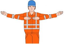 Handzeichen Halt  Gefahr