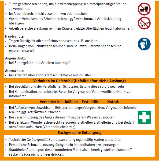 Muster-Betriebsanweisungen Tapeten entfernen