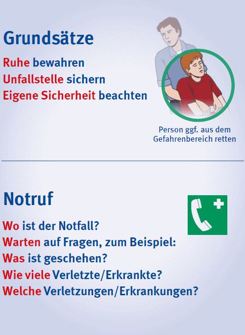 Allgemeine Verhaltensweisen beim Auffinden einer Person