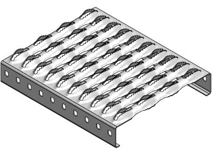 Foto: Sgezahnartige Ausbildung der aufgewlbten Rnder von Ausstanzungen