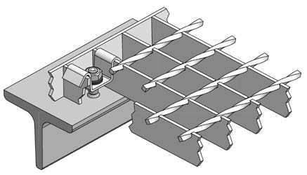 Befestigung mit Haltebgel, Schweibolzen, selbstsichernde Mutter