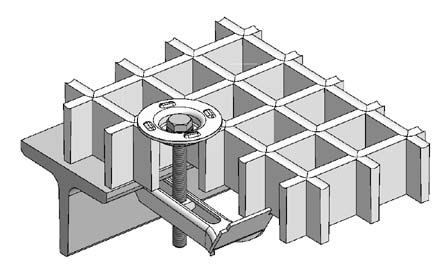 Befestigungen ohne Verschiebesicherung, GFK-Rost gegossen