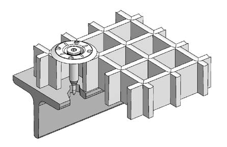 Befestigung mit Setzbolzen, GFK-Rost gegossen