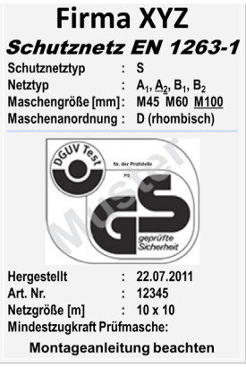 Schutznetzkennzeichnung