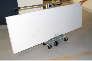 Abb. 31 Plattenschwenkwagen  Platte senkrecht in Transportposition