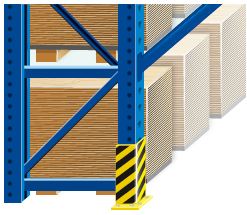 Abb. 65 Anfahrschutz vor der Ecksttze eines Regals (Anfahrenergieaufnahme mindestens 400 Nm)