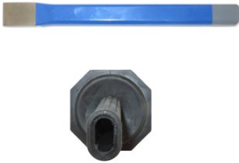 Abb. 20 Meiel mit Handschutz: profilierter Griff mit achtkantigem Handschutzteller