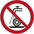 ISO 7010-P033 Nicht zulässig für Nassschleifen