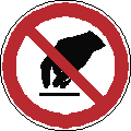 ISO 7010-P010 Berühren verboten