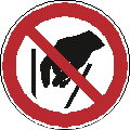 ISO 7010-P015 Hineinfassen verboten