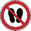 ISO 7010-P024 Betreten der Fläche verboten