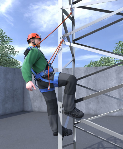 Abb. 7  Positionieren durch Verwendung von PSAgA/Absturzschutzsystem