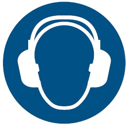 Abb. 1 Gebotszeichen M003 Gehörschutz benutzen (Quelle: ASR A1.3 Sicherheits- und Gesundheitsschutzkennzeichnung)