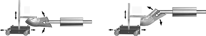 Detailzeichnung eines Absaugtrichters mit Stativ